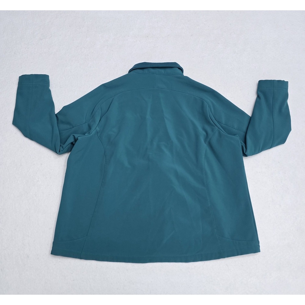 LL Bean Womens 2X Softshell Jacket Teal Blue Fleece Lined Full Zip 258215 - Picture 4 of 16